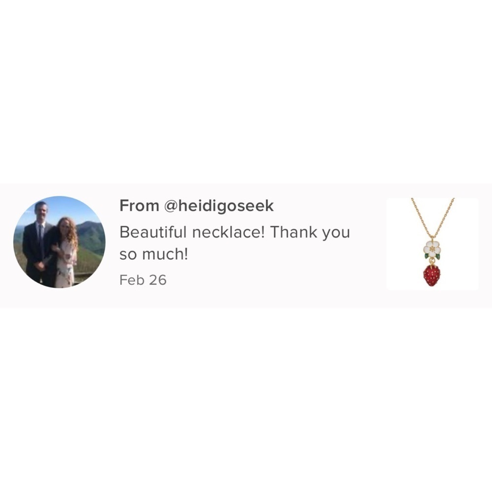 KATE SPADE • Picnic Perfect Strawberry Flower Necklace - Picture 5 of 6